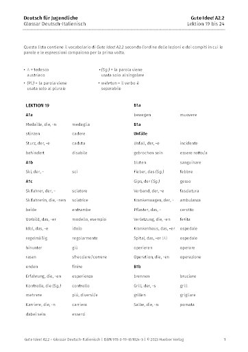 Glossar Deutsch-Italienisch