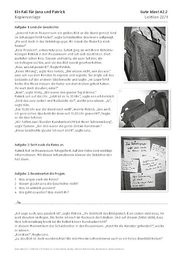 Kopiervorlage: Ein Fall für Jana und Patrick