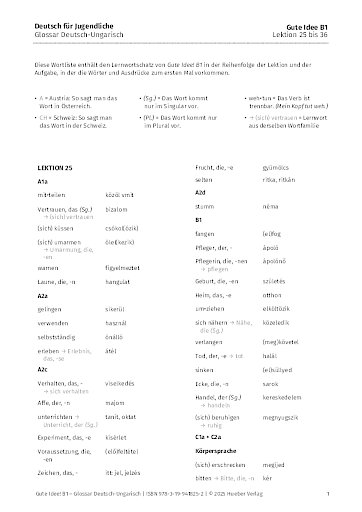 Glossar Deutsch-Ungarisch