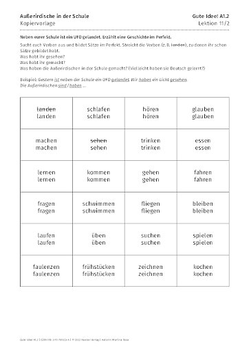 Kopiervorlage: Außerirdische in der Schule