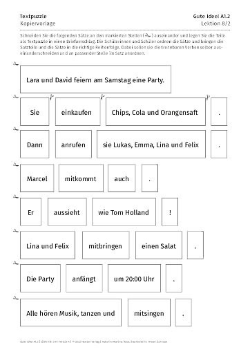 Kopiervorlage: Textpuzzle