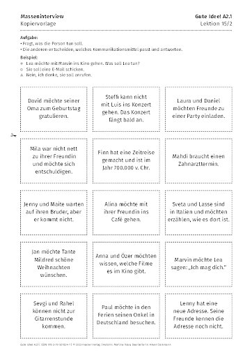 Kopiervorlage: Masseninterview