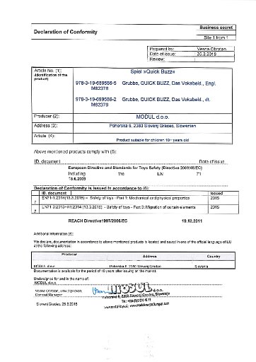 Konformitätserklärung