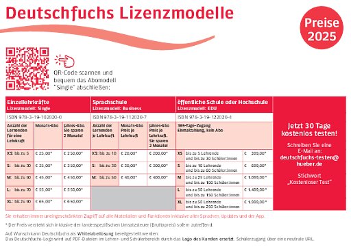 Deutschfuchs Preismodelle