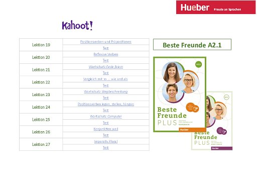 Beste Freunde PLUS A2.1 – Kahoots