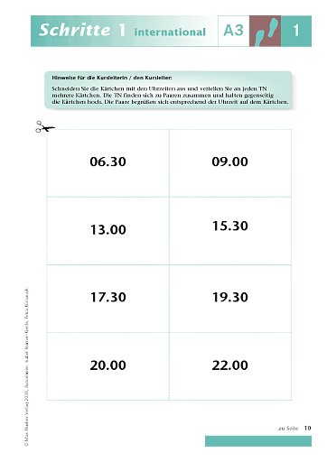 Kopiervorlage zu Lektion 1, A3