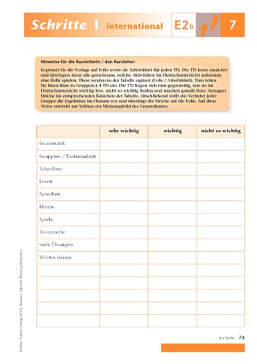 Kopiervorlage zu Lektion 7, E2b