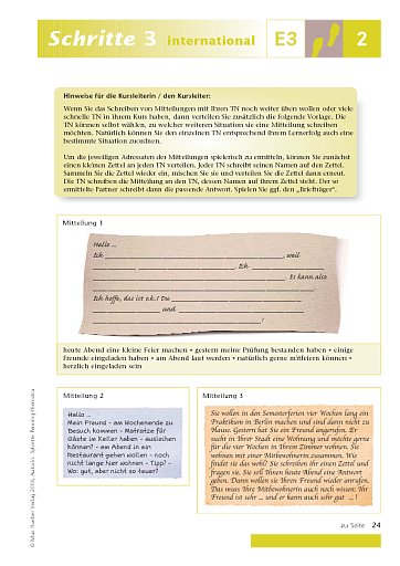 Kopiervorlage zu Lektion 2, E3