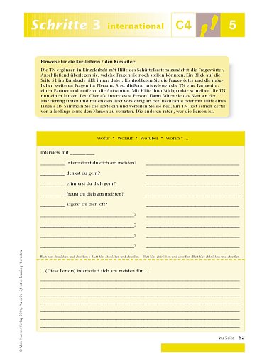 Kopiervorlage zu Lektion 5, C4