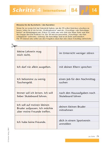 Kopiervorlage zu Lektion 14, B4
