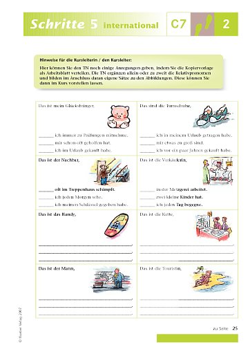 Kopiervorlage zu Lektion 2, C7