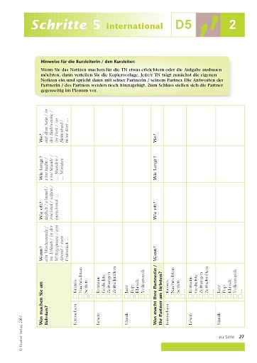 Kopiervorlage zu Lektion 2, D5