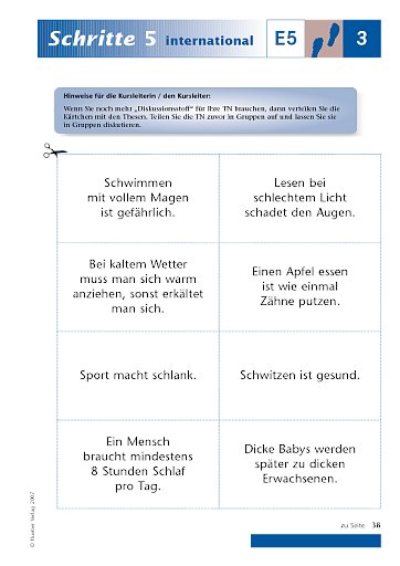 Kopiervorlage zu Lektion 3, E5