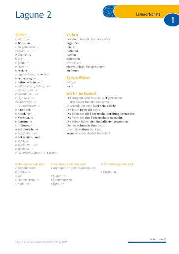 Lagune 2: Lernwortschatz