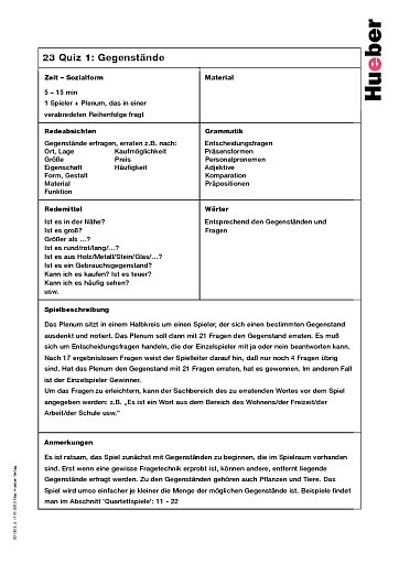 Das Gegenstände-Quiz