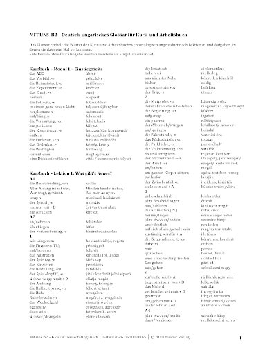 Glossar Deutsch-Ungarisch
