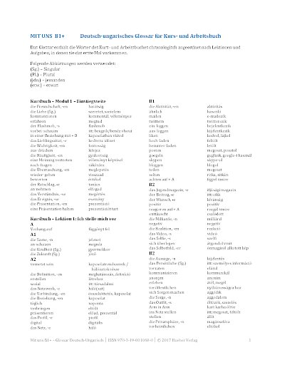 Glossar Deutsch-Ungarisch