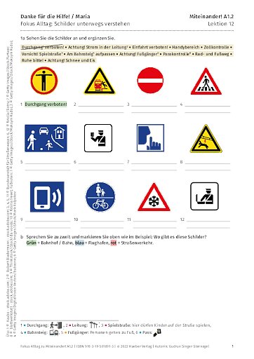 Fokus Alltag: Schilder unterwegs verstehen