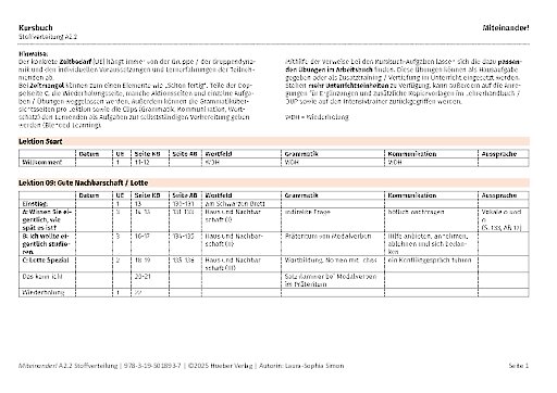 Stoffverteilungsplan