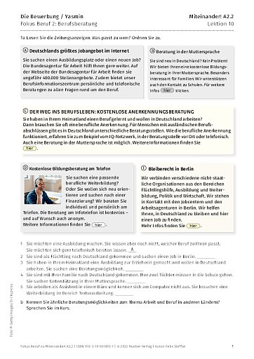 Fokus Beruf: Berufsberatung