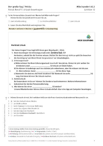 Fokus Beruf: Urlaub beantragen