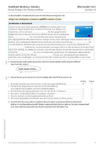 Fokus Alltag: Ein Konto eröffnen