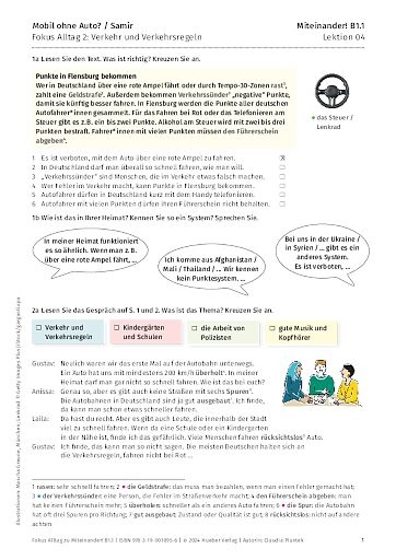 Fokus Alltag 2: Verkehr und Verkehrsregeln