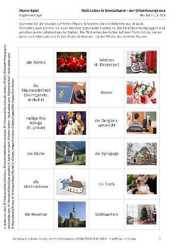 Kopiervorlage zu Modul III, S.103