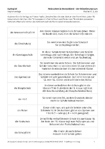 Kopiervorlage zu Modul III, S.80