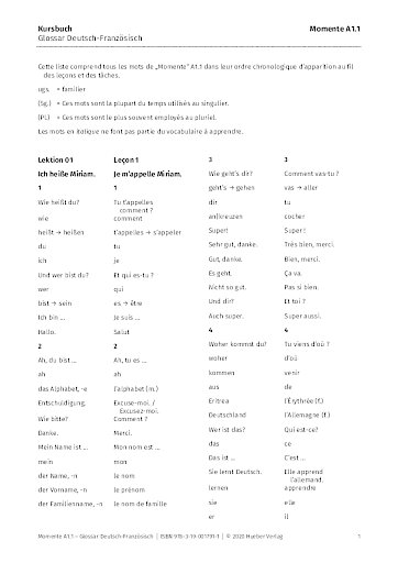 Glossar Deutsch-Französisch