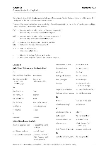 Glossar Deutsch-Englisch