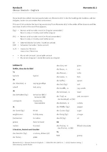 Glossar Deutsch-Englisch