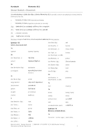 Glossar Deutsch-Slowakisch