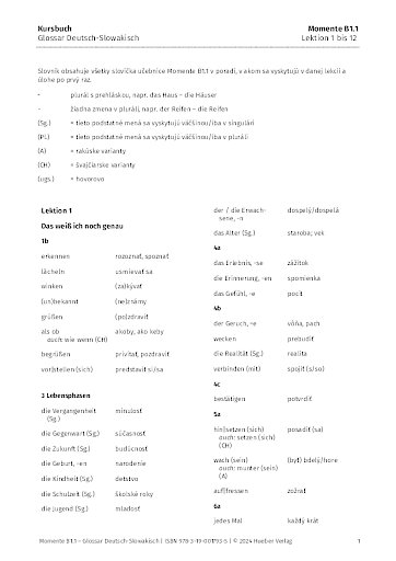 Glossar Deutsch-Slowakisch