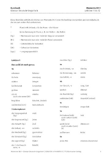 Glossar Deutsch-Ungarisch