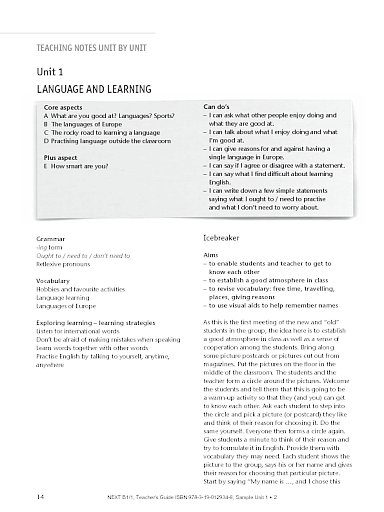 Teacher's Guide Sample Unit 1 + 2