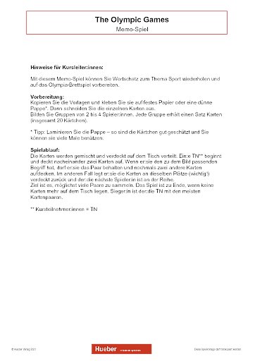 The Olympic GamesMemospiel