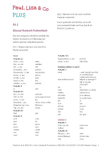 Glossar Deutsch-Tschechisch