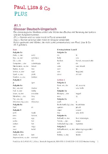 Glossar Deutsch-Ungarisch