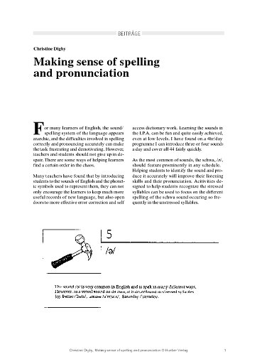 Making sense of spelling and pronunciation