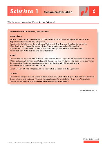 Wie ist denn heute das Wetter in der Schweiz?