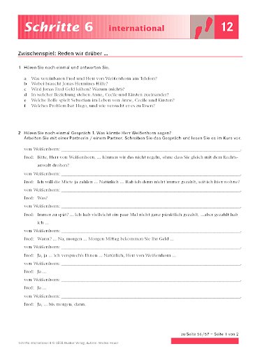 Zwischenspiel: Reden wir drüber ... 