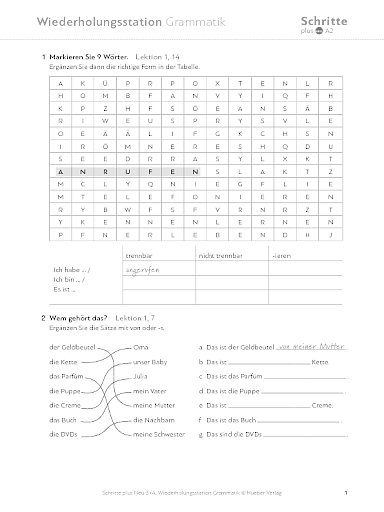 Wiederholungsstation Grammatik