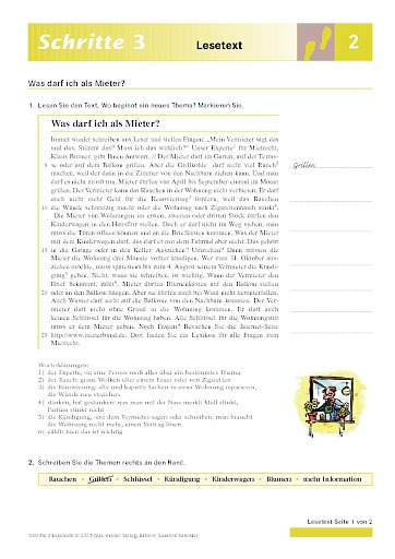 Lektion 2: Was darf ich als Mieter?