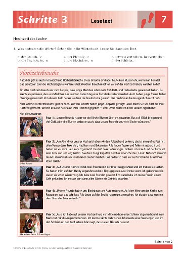 Lektion 7: Hochzeitsbräuche