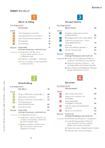 Schritte 5, Inhaltsverzeichnis