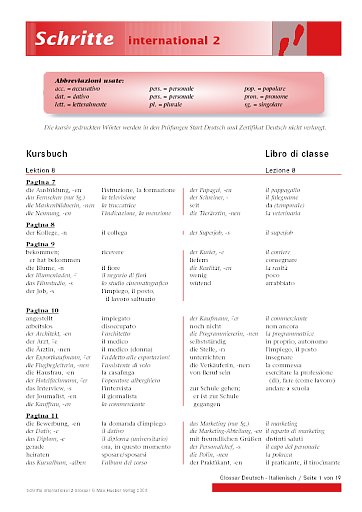 Glossario Schritte international 2