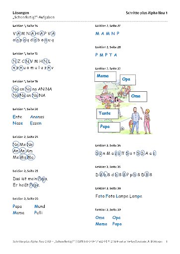 Lösungen - Aufgaben "Schon fertig?"