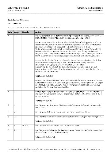 Unterrichtspläne Starter & Lektion 17-24