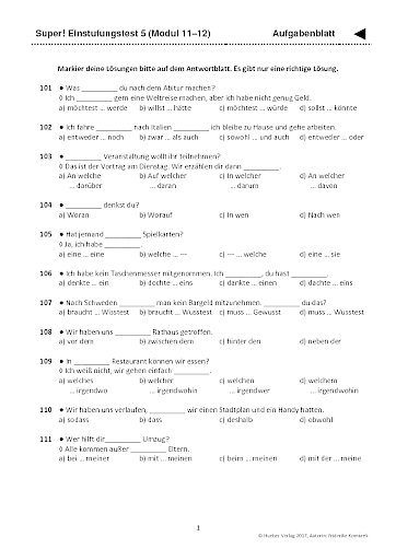 Einstufungstests 5-6